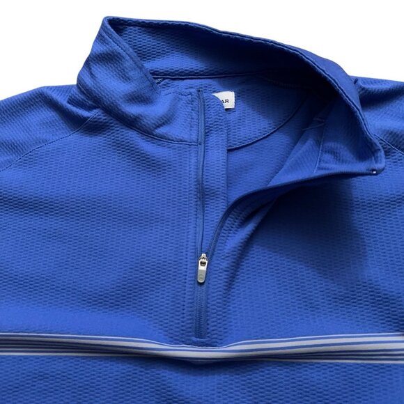 Peter Millar 1/4 Zip Pullover Mens XL Perth Engineered Stripe Performance Blue - Picture 3 of 6
